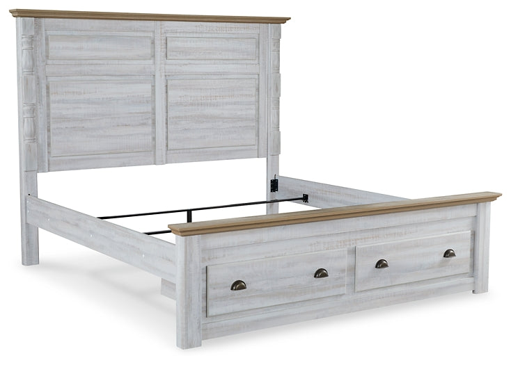 Haven Bay King Panel Storage Bed with Mirrored Dresser and Chest Signature Design by Ashley®