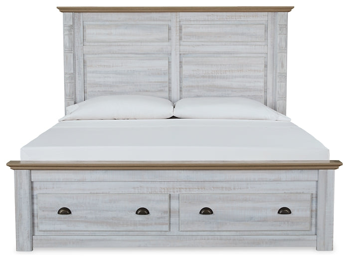 Haven Bay King Panel Storage Bed with Mirrored Dresser and Chest Signature Design by Ashley®