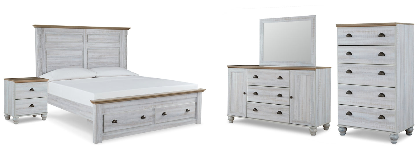 Haven Bay King Panel Storage Bed with Mirrored Dresser, Chest and Nightstand Signature Design by Ashley®