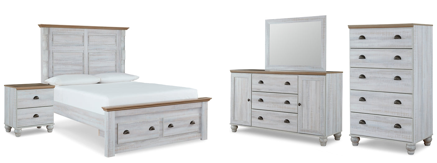 Haven Bay Queen Panel Storage Bed with Mirrored Dresser, Chest and Nightstand Signature Design by Ashley®