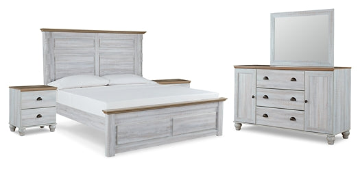 Haven Bay King Panel Bed with Mirrored Dresser and 2 Nightstands Signature Design by Ashley®