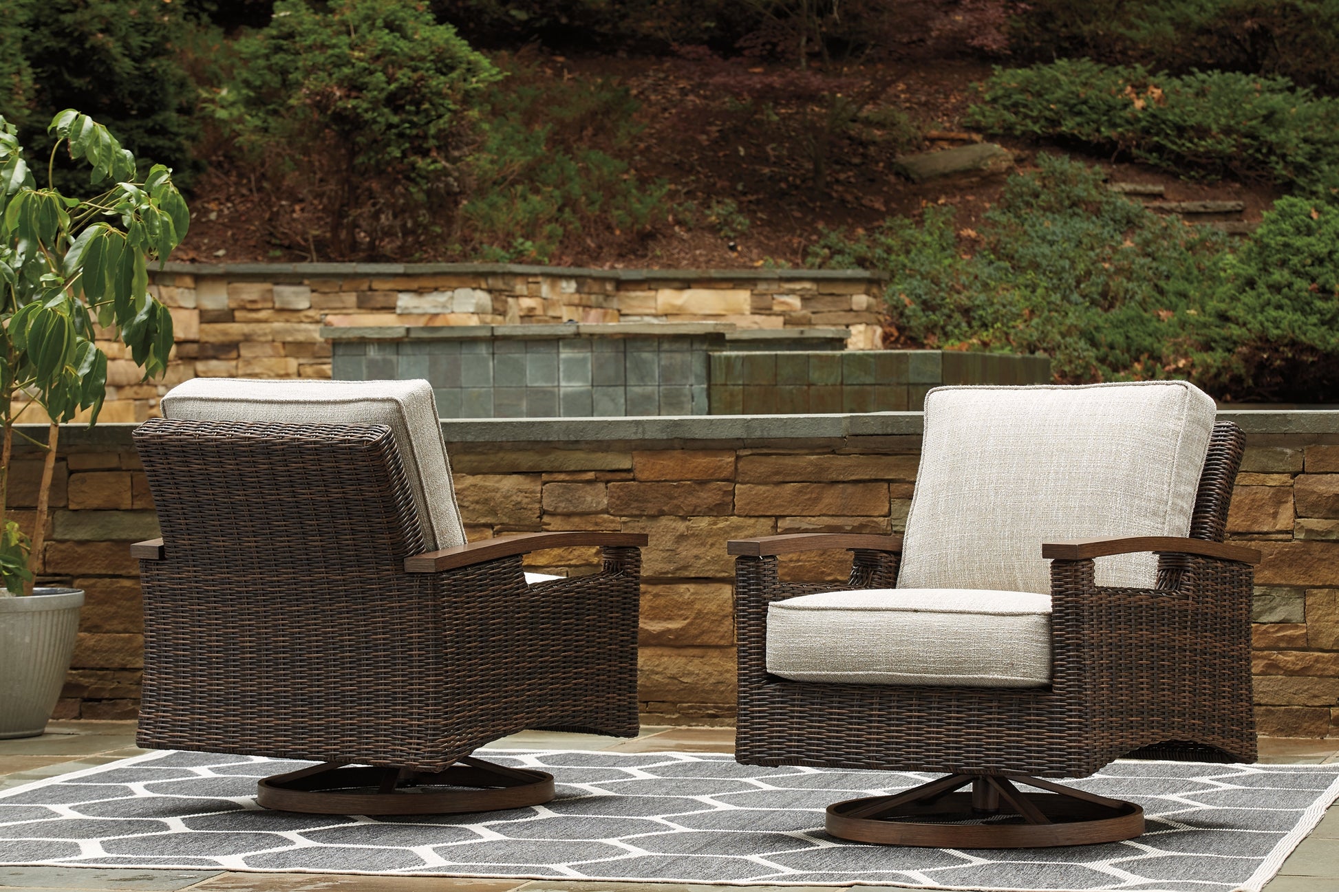 Rodeway South Fire Pit Table and 2 Chairs Signature Design by Ashley®