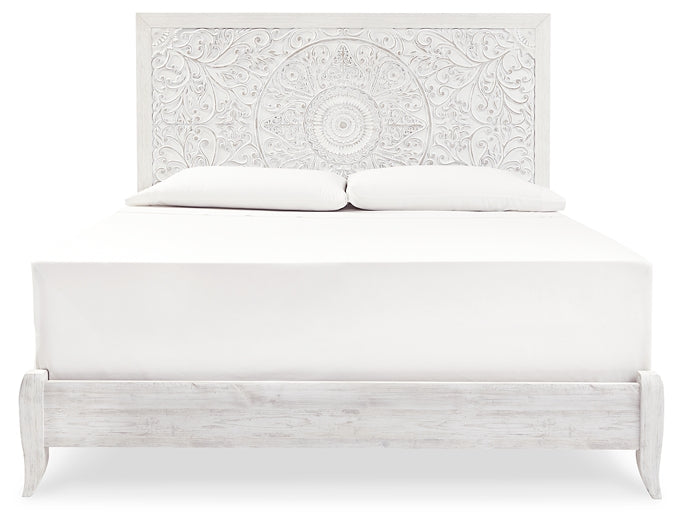 Paxberry King Panel Bed with Mirrored Dresser and Chest Signature Design by Ashley®