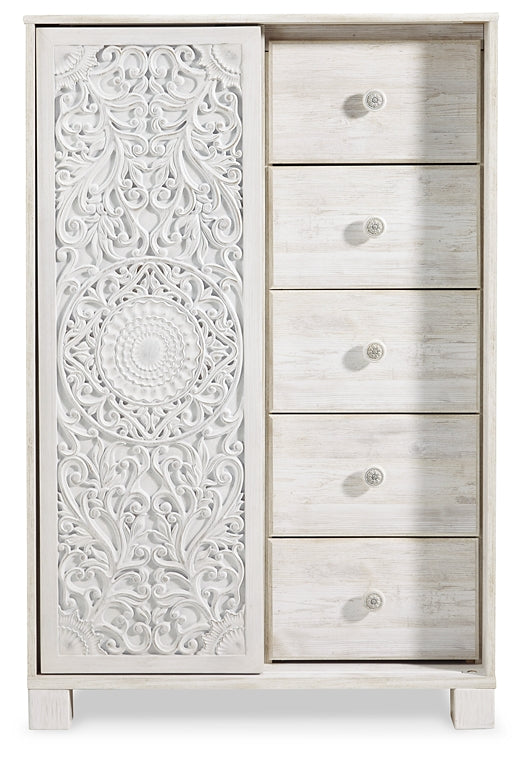 Paxberry King Panel Bed with Mirrored Dresser and Chest Signature Design by Ashley®