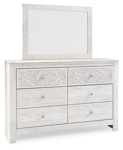 Paxberry Queen Panel Bed with Mirrored Dresser and 2 Nightstands Signature Design by Ashley®