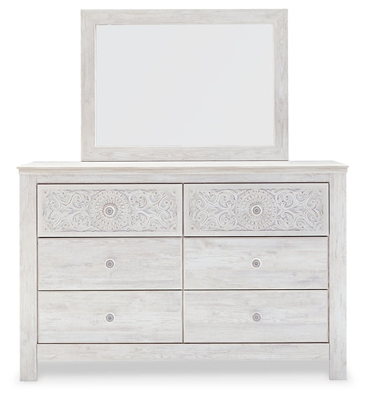 Paxberry Queen Panel Bed with Mirrored Dresser and 2 Nightstands Signature Design by Ashley®