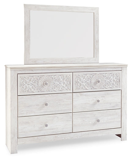 Paxberry King Panel Bed with Mirrored Dresser Signature Design by Ashley®