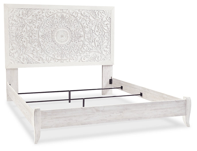 Paxberry King Panel Bed with Mirrored Dresser Signature Design by Ashley®
