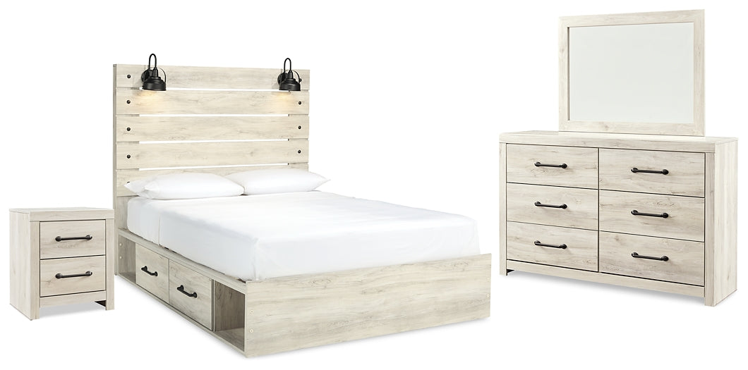 Cambeck Queen Panel Bed with 2 Storage Drawers with Mirrored Dresser and Nightstand Signature Design by Ashley®