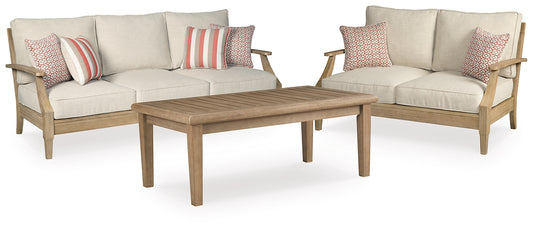Clare View Outdoor Sofa and Loveseat with Coffee Table Signature Design by Ashley®