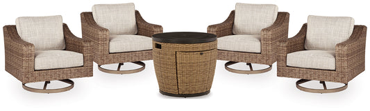 Malayah Outdoor Fire Pit Table and 4 Chairs Signature Design by Ashley®