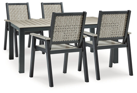 Mount Valley Outdoor Dining Table and 4 Chairs Signature Design by Ashley®