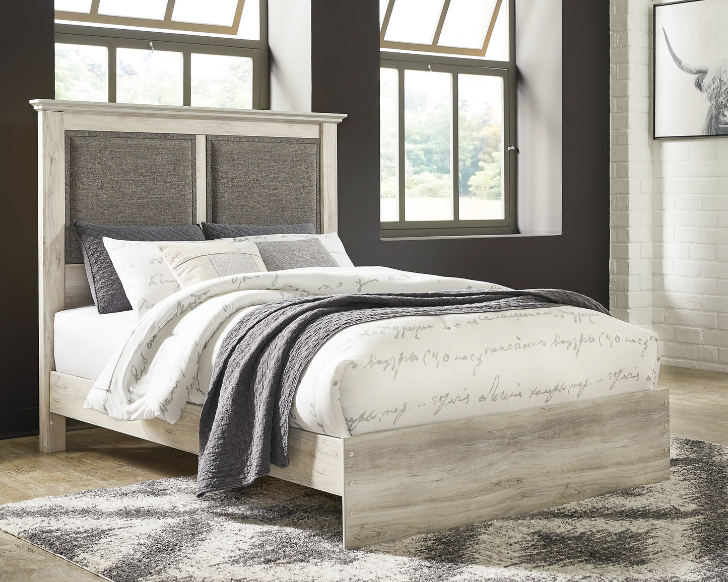 Cambeck King Upholstered Panel Bed with Mirrored Dresser and 2 Nightstands Signature Design by Ashley®