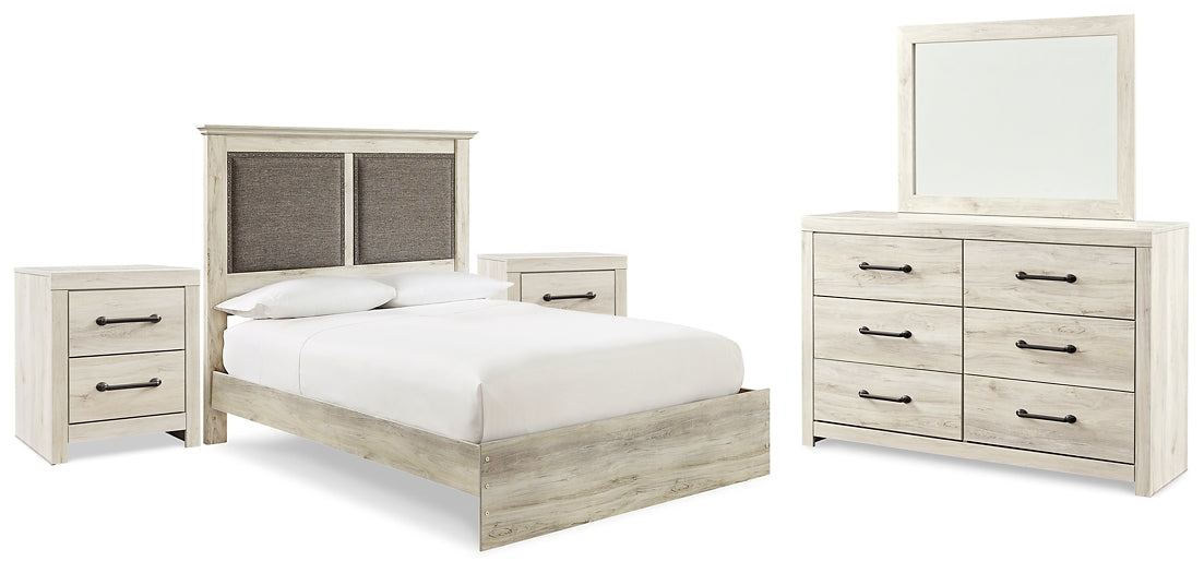 Cambeck Queen Upholstered Panel Bed with Mirrored Dresser and 2 Nightstands Signature Design by Ashley®