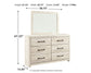 Cambeck King/California King Upholstered Panel Headboard with Mirrored Dresser Signature Design by Ashley®