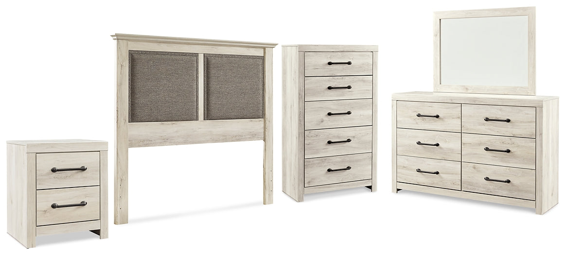 Cambeck King/California King Upholstered Panel Headboard with Mirrored Dresser, Chest and Nightstand Signature Design by Ashley®