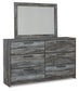 Baystorm King Panel Bed with Mirrored Dresser and Chest Signature Design by Ashley®