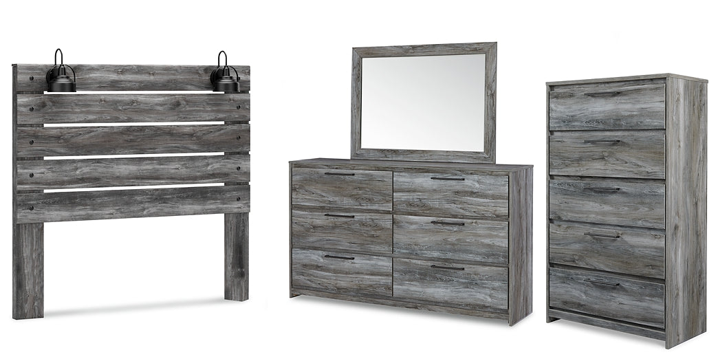 Baystorm Queen Panel Headboard with Mirrored Dresser and Chest Signature Design by Ashley®