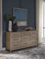 Chrestner California King Panel Bed with Mirrored Dresser and Chest Signature Design by Ashley®
