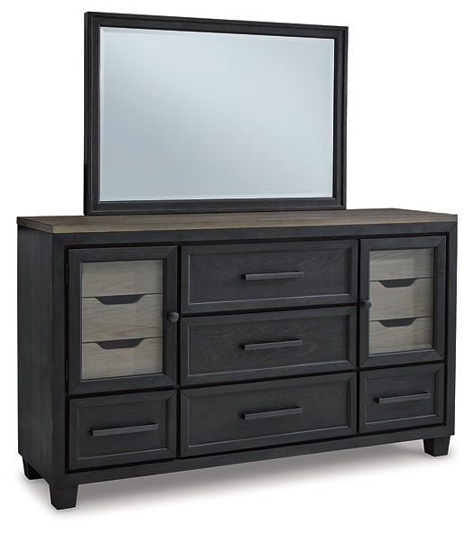 Foyland King Panel Storage Bed with Mirrored Dresser Signature Design by Ashley®