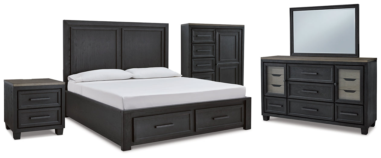 Foyland King Panel Storage Bed with Mirrored Dresser, Chest and Nightstand Signature Design by Ashley®