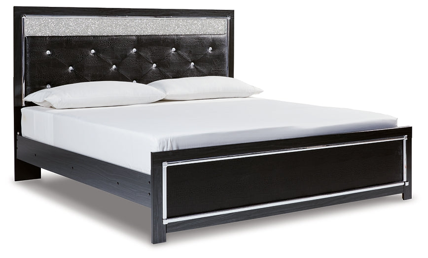 Kaydell King Upholstered Panel Platform Bed with Mirrored Dresser, Chest and Nightstand Signature Design by Ashley®