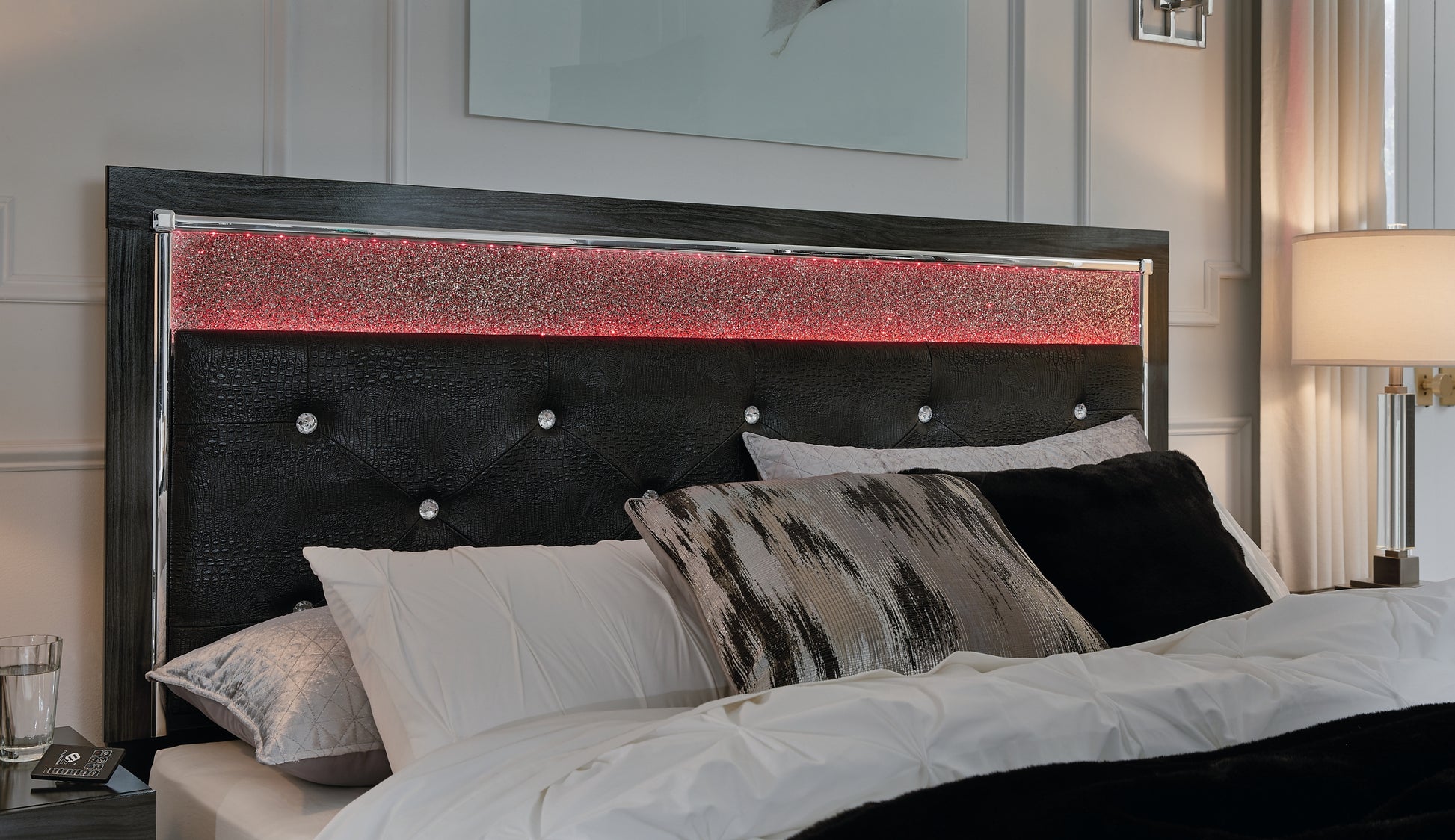 Kaydell King Upholstered Panel Storage Platform Bed with Dresser Signature Design by Ashley®