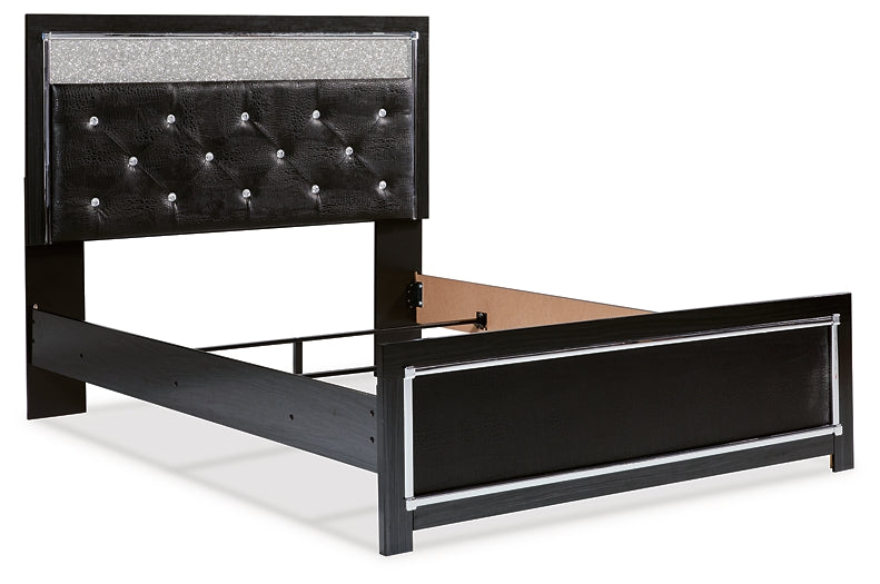 Kaydell Queen Upholstered Panel Bed with Mirrored Dresser and Chest Signature Design by Ashley®