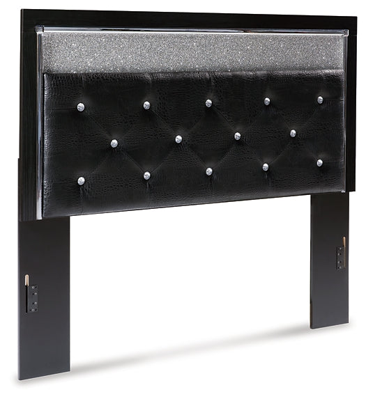 Kaydell Queen Upholstered Panel Headboard with Mirrored Dresser and Chest Signature Design by Ashley®