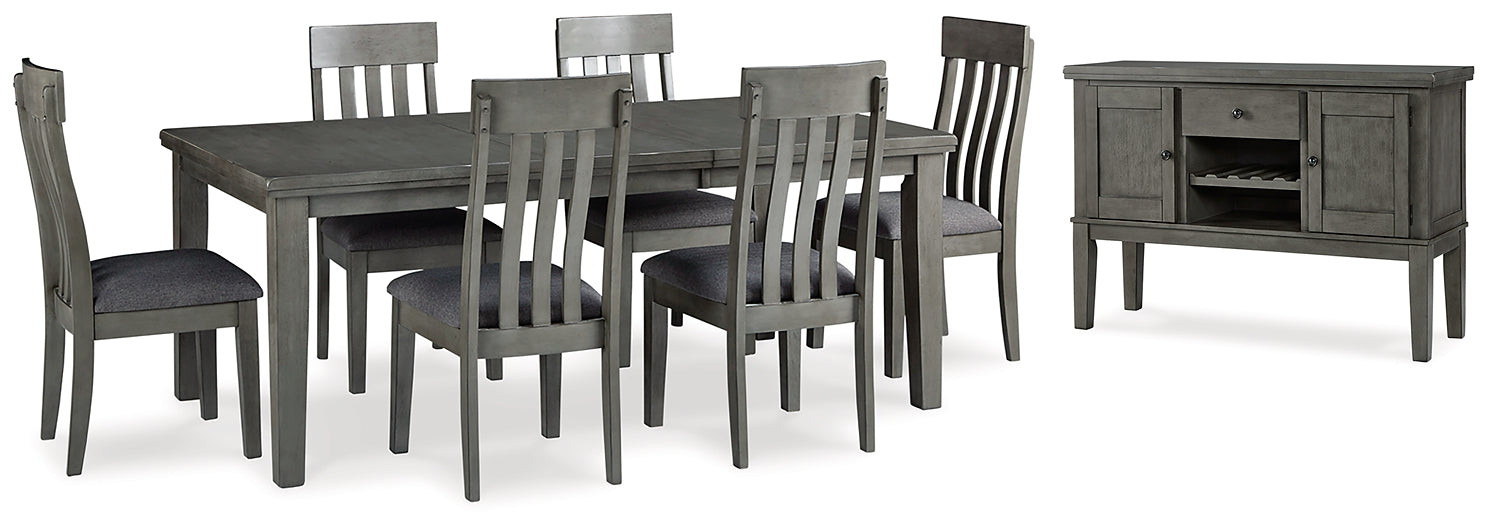 Hallanden Dining Table and 6 Chairs with Storage Signature Design by Ashley®