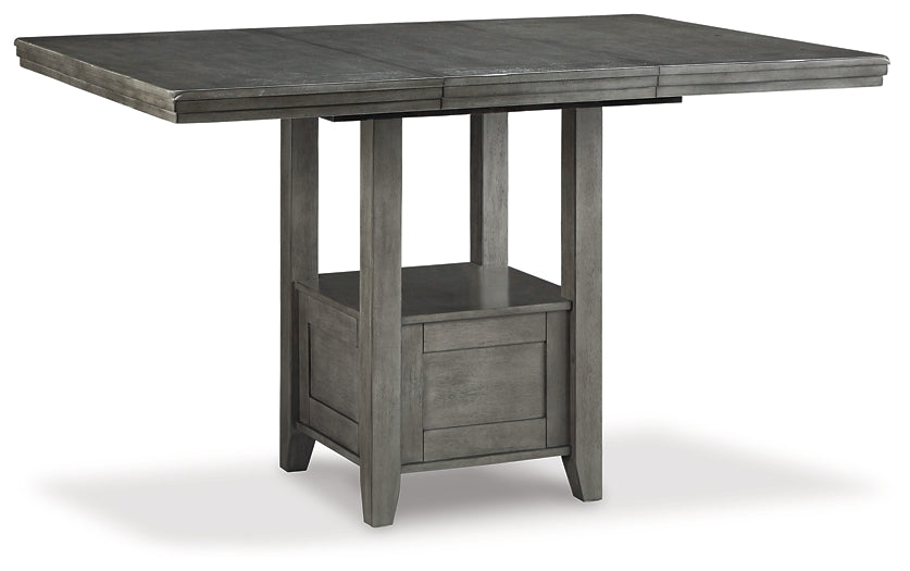 Hallanden Counter Height Dining Table and 6 Barstools with Storage Signature Design by Ashley®