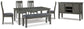 Hallanden Dining Table and 4 Chairs and Bench with Storage Signature Design by Ashley®