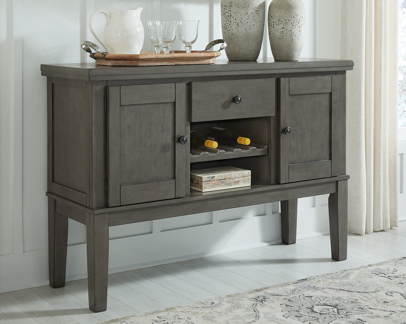 Hallanden Dining Table and 4 Chairs and Bench with Storage Signature Design by Ashley®