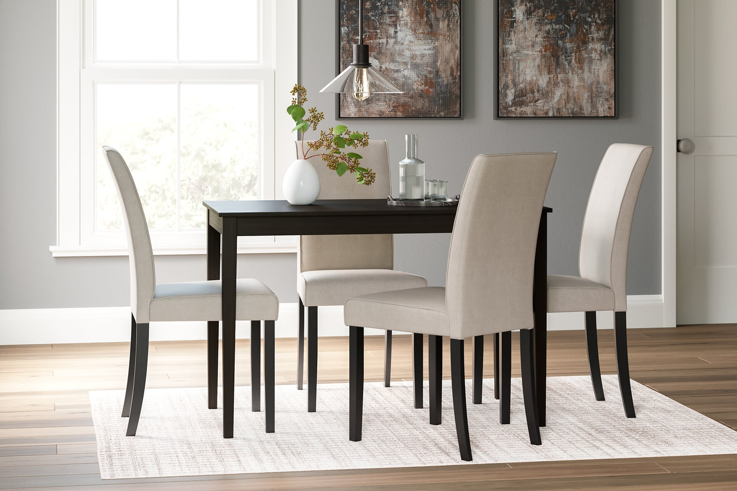 Kimonte Dining Table and 4 Chairs Signature Design by Ashley®