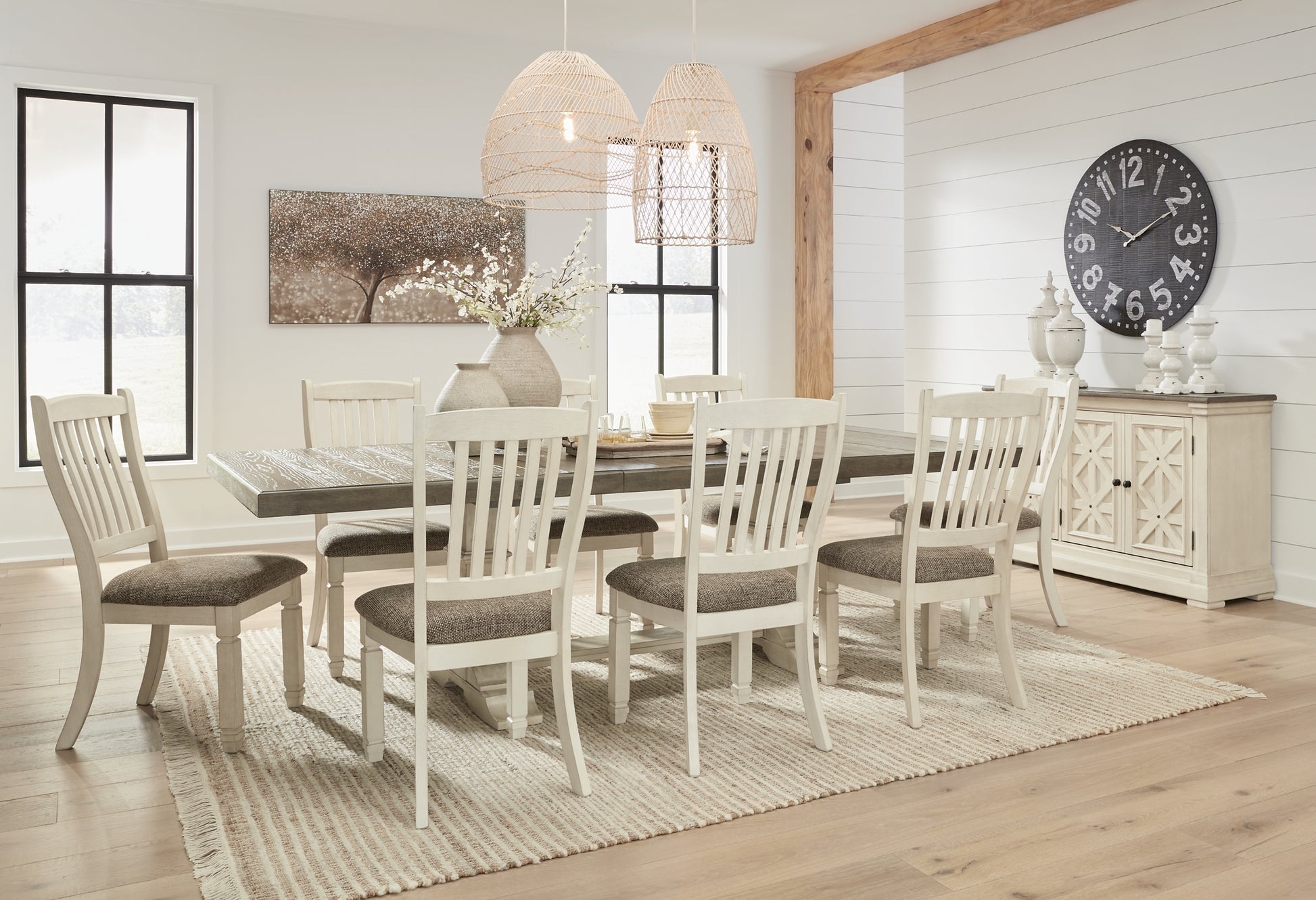Bolanburg Dining Table and 8 Chairs with Storage Signature Design by Ashley®