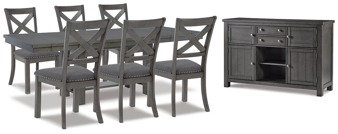 Myshanna Dining Table and 6 Chairs with Storage Signature Design by Ashley®