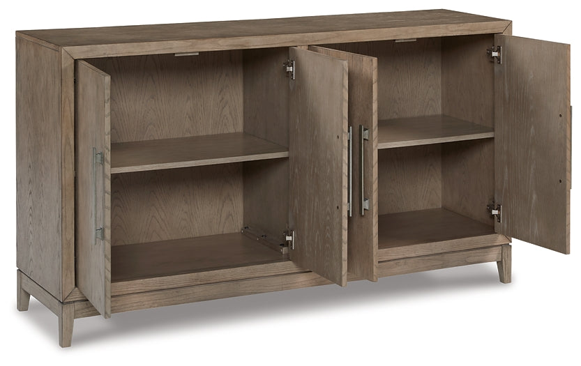 Chrestner Dining Table and 8 Chairs with Storage Signature Design by Ashley®