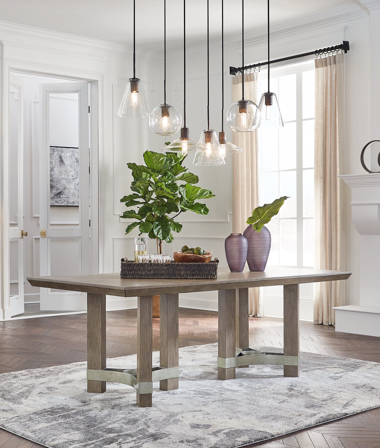 Chrestner Dining Table and 8 Chairs with Storage Signature Design by Ashley®