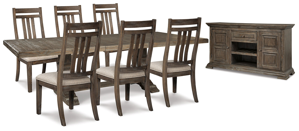 Wyndahl Dining Table and 6 Chairs with Storage Signature Design by Ashley®