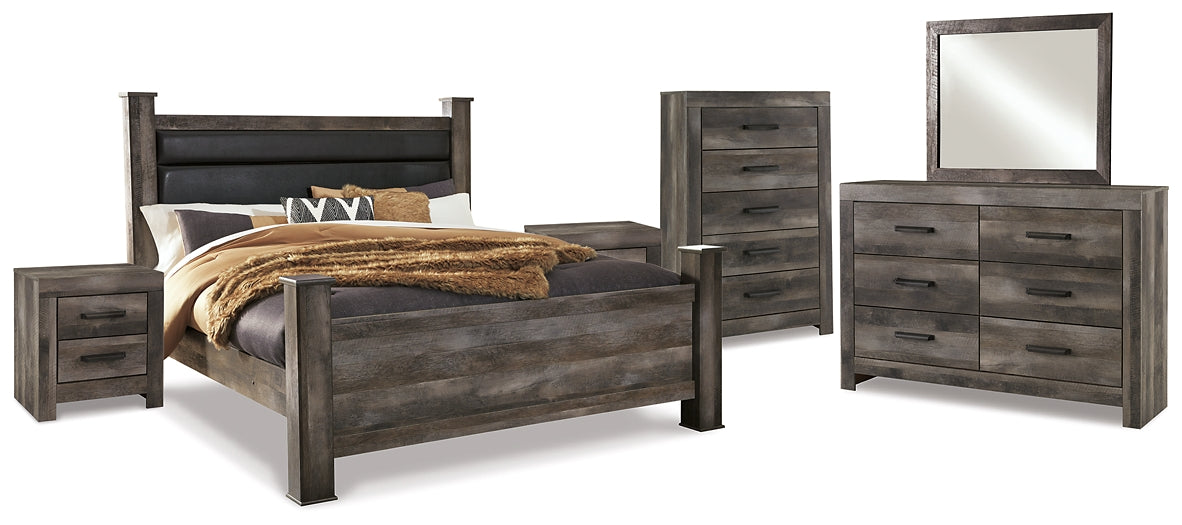 Wynnlow King Poster Bed with Mirrored Dresser and 2 Nightstands Signature Design by Ashley®