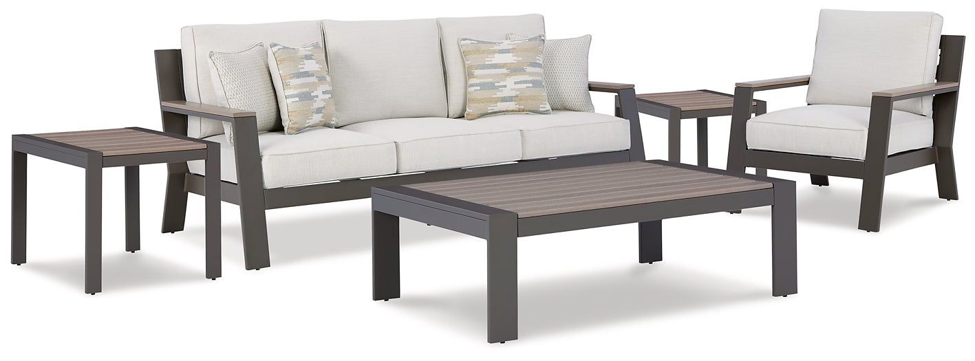 Tropicava Outdoor Sofa and Lounge Chair with Coffee Table and 2 End Tables Signature Design by Ashley®