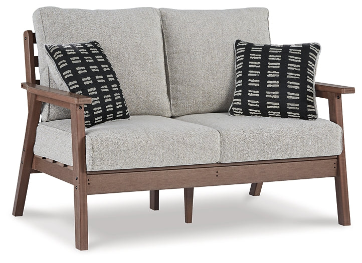Emmeline Outdoor Loveseat with Coffee Table Signature Design by Ashley®