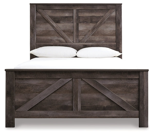 Wynnlow Queen Crossbuck Panel Bed with Mirrored Dresser, Chest and 2 Nightstands Signature Design by Ashley®