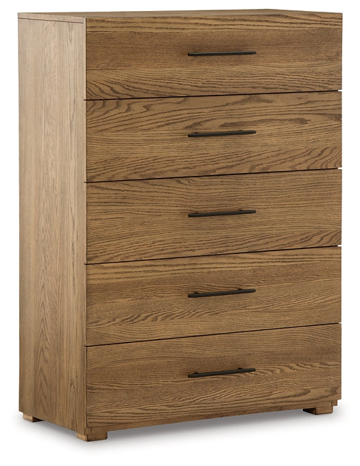 Dakmore Queen Upholstered Bed with Mirrored Dresser, Chest and Nightstand Signature Design by Ashley®