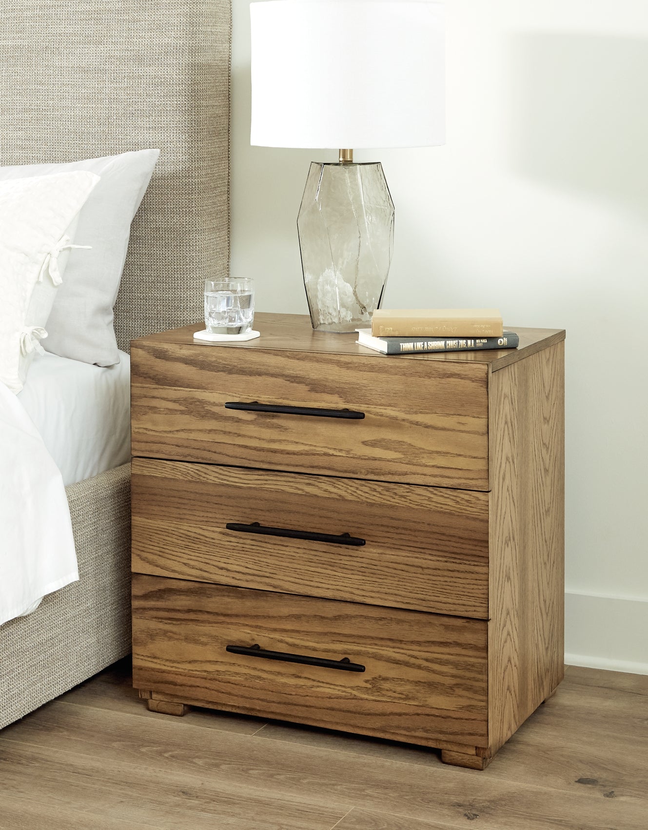 Dakmore California King Upholstered Bed with Mirrored Dresser, Chest and 2 Nightstands Signature Design by Ashley®