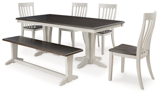 Darborn Dining Table and 4 Chairs and Bench Signature Design by Ashley®