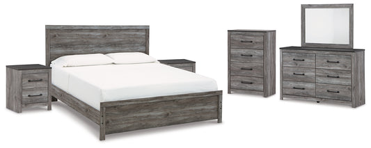 Bronyan King Panel Bed with Mirrored Dresser, Chest and 2 Nightstands Signature Design by Ashley®