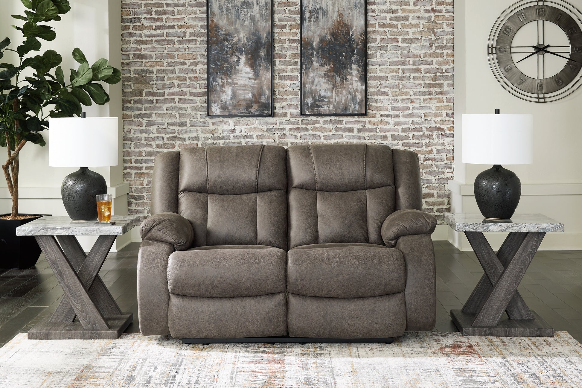 First Base Reclining Loveseat Signature Design by Ashley®