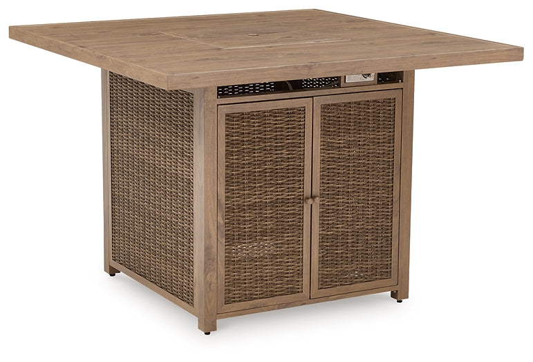 Walton Bridge Square Bar Table w/Fire Pit Signature Design by Ashley®