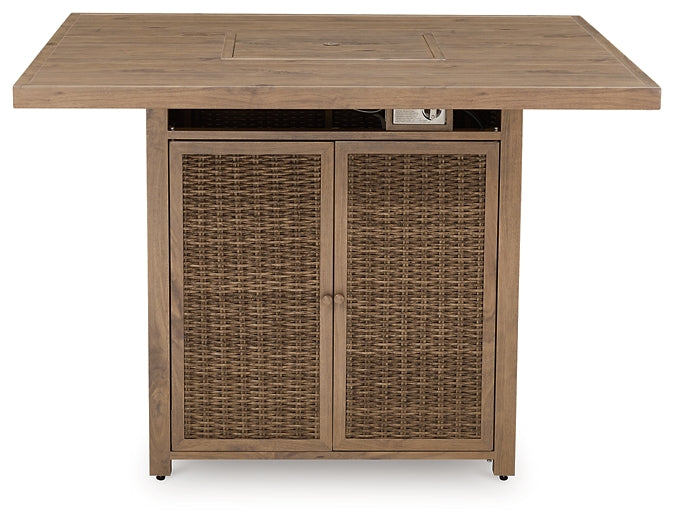 Walton Bridge Square Bar Table w/Fire Pit Signature Design by Ashley®